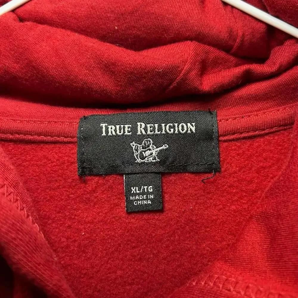 True Religion Men’s Red Logo Trim Track Jacket, Size XL